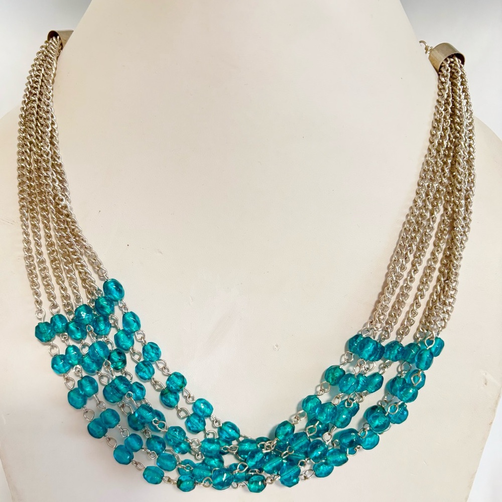Multi-layer glass Beaded Necklace